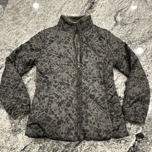 Womens HAWKE & CO Black/Gray Quilted/Faux Fur Reversible Jacket Size‎ S #552